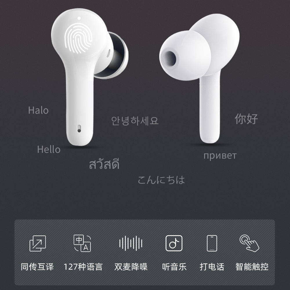 Intelligent translation headset multi-language translator AI voice translation headset simultaneous translator dialogue translator